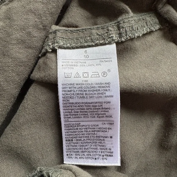 GAP Olive Green Linen/Cotton Pant (Size 6) - Picture 5 of 8